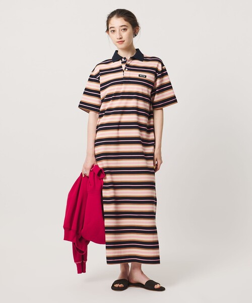 週末限定値下げ！サマーSALE！！Polo ボーダー シャツワンピース Scye（サイ） ワンピース 半袖 「別注」「Scye 」ボーダー ポロ