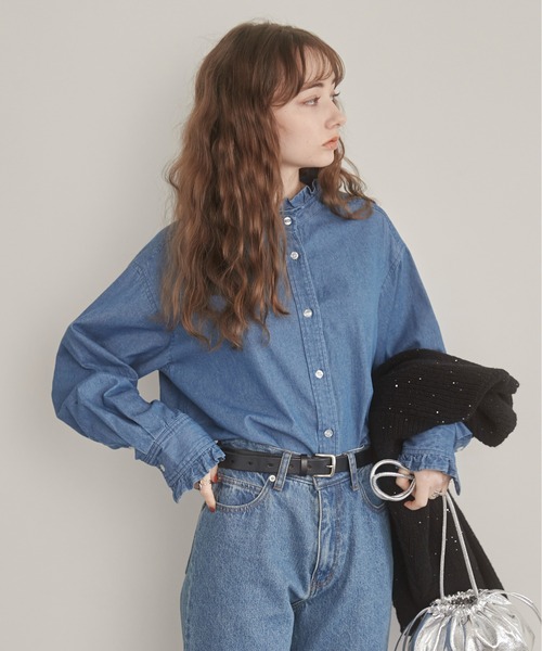 「ANGIE」 長袖ブラウス FREE ブルー レディース_画像9