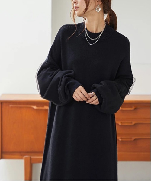「and it_」 長袖ワンピース M-L ピンクベージュ レディース_画像9