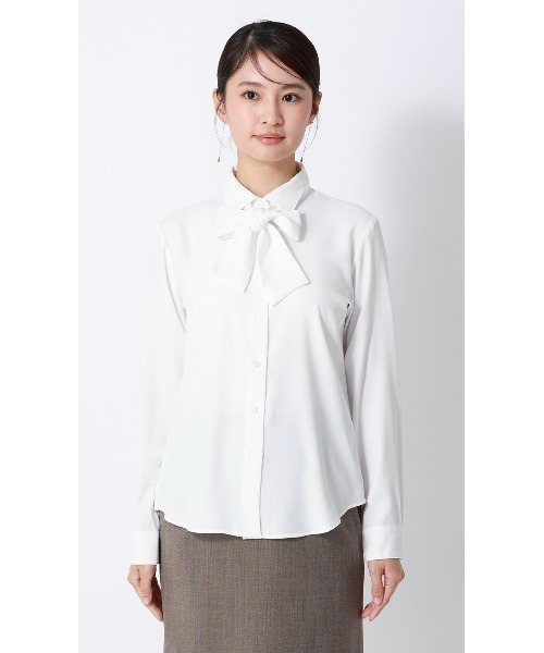 「AOYAMA」 「＆ress」長袖シャツ M ホワイト レディース_画像2