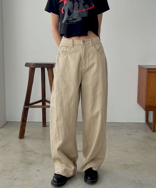 「FOLLOWIN」 チノパンツ SMALL ベージュ レディース | FOLLOWIN