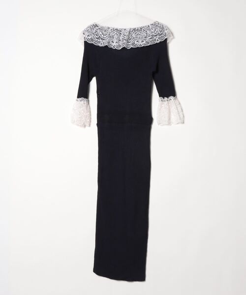 「PAMEO POSE」 7分袖ワンピース MEDIUM ネイビー レディース_画像2