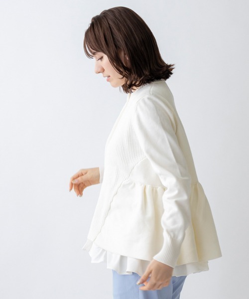 「Sono」 ニットカーディガン 1 ブルー レディース_画像2