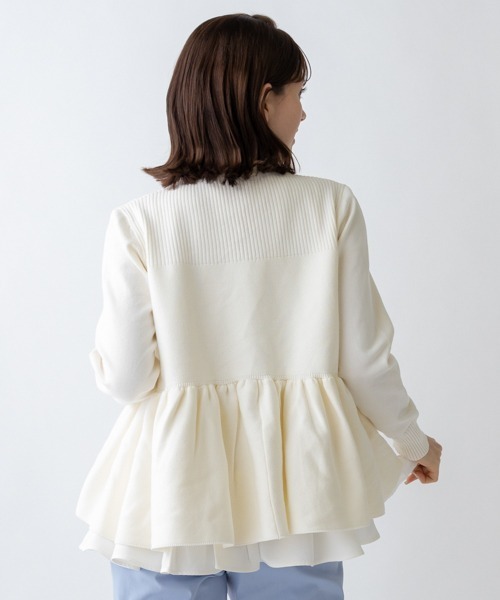 「Sono」 ニットカーディガン 1 ブルー レディース_画像3