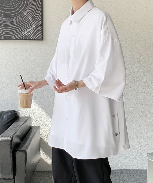 Lig. リグドット half sleeve shirt ハーフスリーブシャツ シャツ 「FVLMEN」side button halfsleeve shirt/サイドボタン