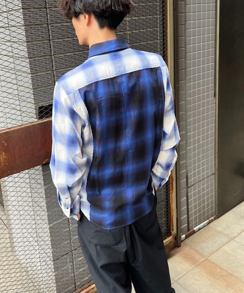 シャツ ブラウス メンズ TWILL OMBRE CHECK SHIRT BASIC｜zozo｜15