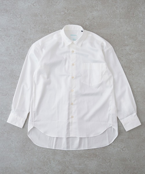 BRICK＆SONS シャツ リラックスバックプリーツシャツ「ホワイト