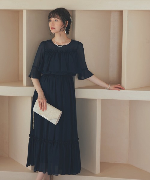 パーティードレス ドレス 入学式 授乳口付きマタニティパーティードレスワンピース 結婚式_3
