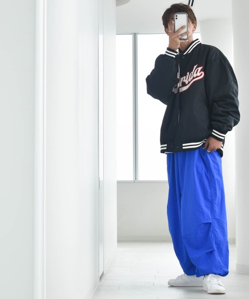 ポリツイル中綿スタジアムジャンパー Anytime Songs スタジャン ポリツイル中綿 スタジアムジャンパー