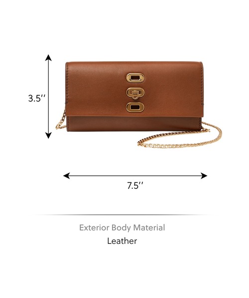 FOSSIL フォッシル 紐付き財布 レディース レザー ブラウン