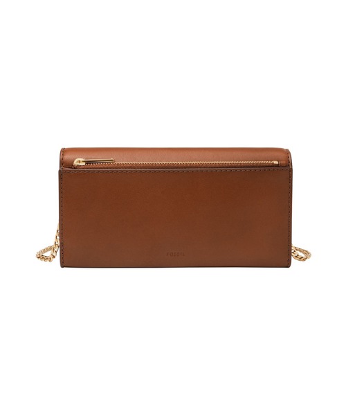 【美品】FOSSIL フォッシル 牛革 レザー クロコ バッグ ブラウン 鍵 FOSSIL ショルダーバッグ バッグ フォッシル 斜めがけバッグ