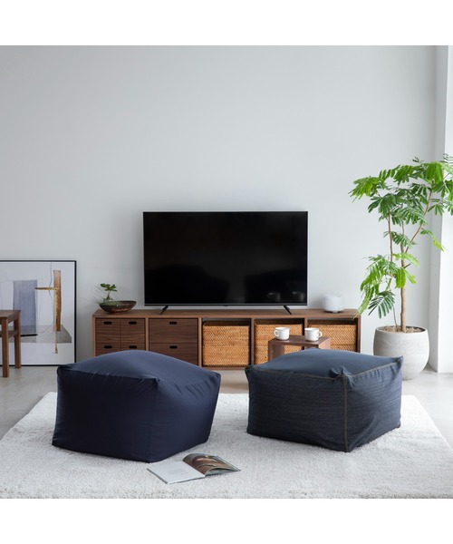 無印良品（MUJI） 収納 重なるラタン長方形バスケット・中 （V）約幅