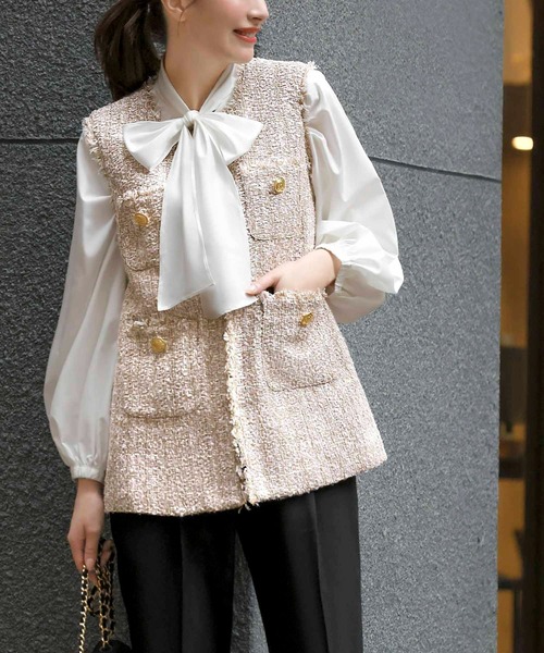 Flolia（フロリア） セットアップ 「3点セット」ツイードベスト