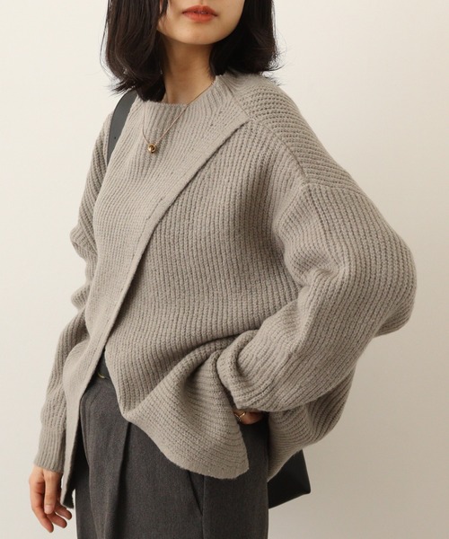 ニット セーター 2wayクロスアシメセーター レディース ElegChic ニット セーター 2wayクロスアシメセーター レディース