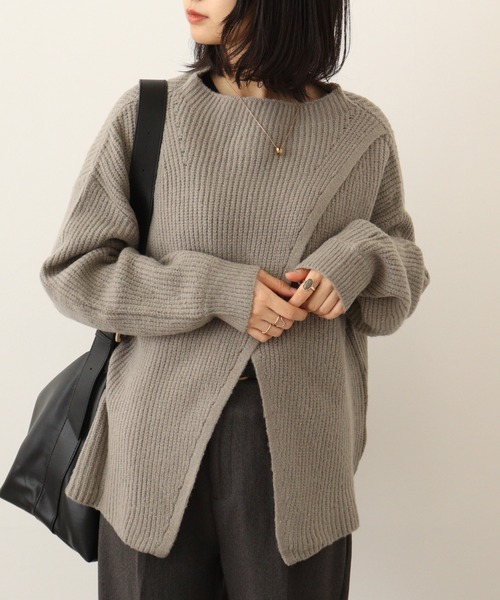 ニット セーター atONE 2Wayクロスアシメセーター レディース atONE ニット セーター 2Wayクロスアシメセーター レディース
