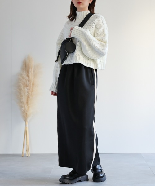 ニット セーター ロービングハイネック クロップド丈プルオーバー レディース sakishimatokyo ニット セーター ロービングハイネック