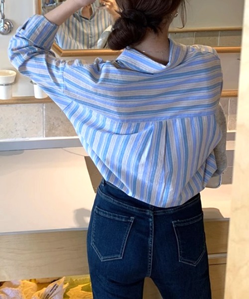 〈5%寄付〉Mame ストライプ ブラウス mame kurogouchi(マメクロゴウチ) 25SSStripe Jacquard Open