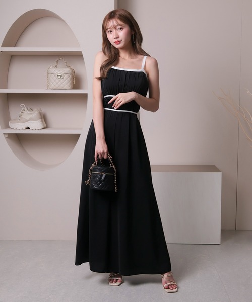 CARAMEL キャラメル ロンパース サロペット リネン LIP SERVICE サロペット オーバーオール バイカラーリボン