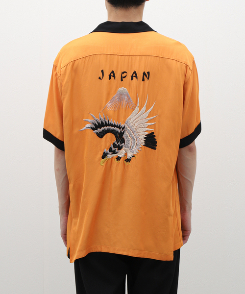 東洋テイラー　オレンジ色 ボタンシャツ 日本 鷲刺繍 TAILOR TOYO シャツ / テーラー東洋 SUKA SHIRTEAGLE TT39301