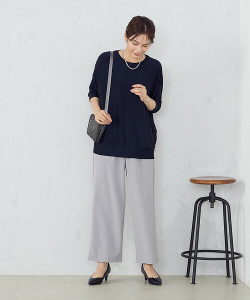 ワイドパンツ パンツ 「美しいベーシックパンツ」ポリエステルレーヨン