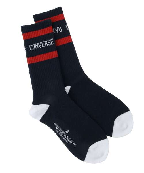 CONVERSE TOKYO 靴下 LOGO RIB LINE SOX レディース メンズ : ZOZOTOWN