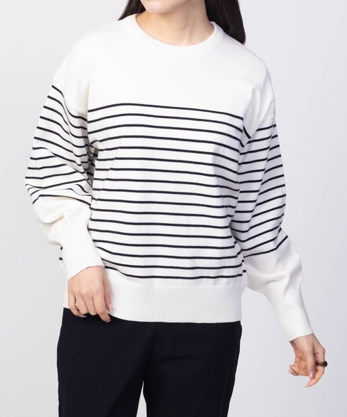【美品】ボーダー　ニット HusHusH（ハッシュアッシュ） ニット セーター ラメ入りボーダーニット