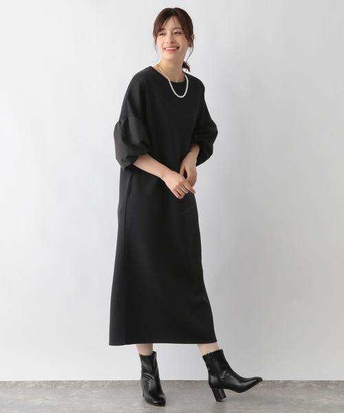 GLOBAL WORK ワンピース ライトクッションパフスリーブ
