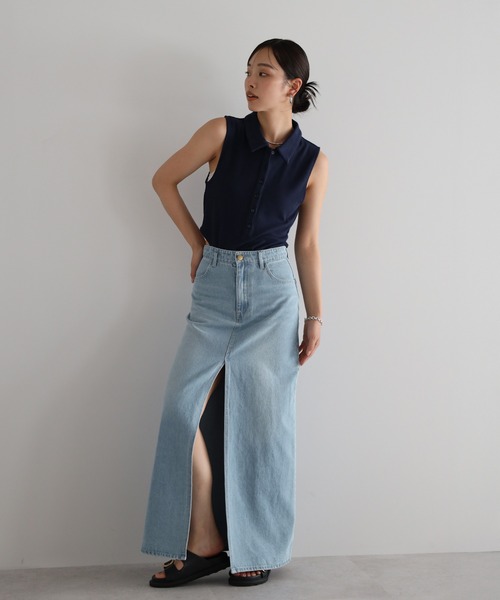 完売品【新品タグ付】emmi atelier フロントスリットデニムスカート 美品【emmi atelier】完売フロントスリットデニムスカート