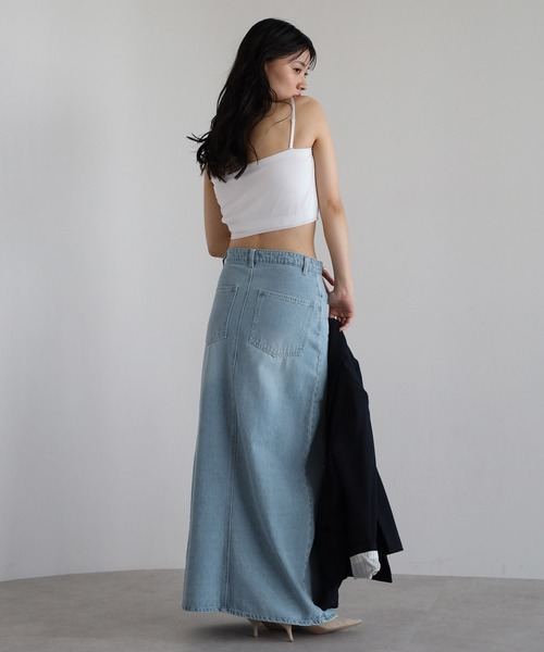 ENC デニムスカート front slit denim skirt / フロントスリット