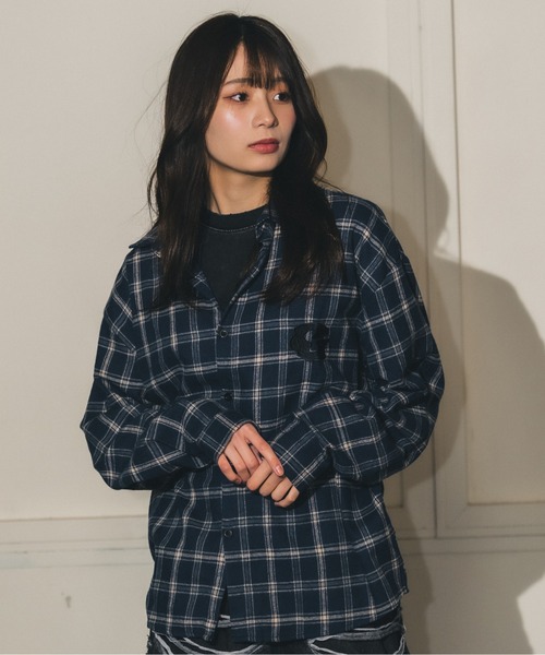 madrepadre ブラウス シャツ ユニセックスオーバーサイズチェック