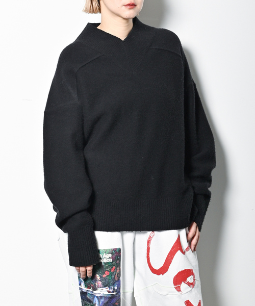 CITYSHOP（シティショップ） Vネックニット FREE ブラック レディース