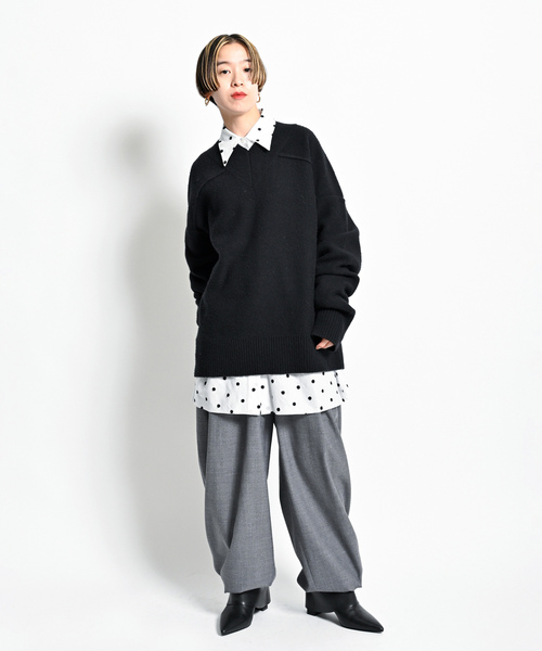 CITYSHOP（シティショップ） Vネックニット FREE ブラック レディース