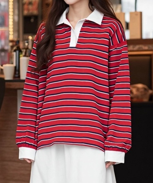 ラガーシャツ・ワラビーズ(レディース) ワンフォークロージング 1111clothing ラガーシャツ メンズ