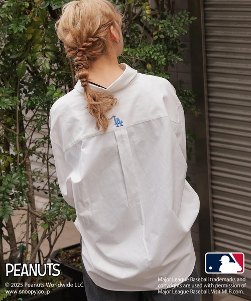DOUBLE NAME（ダブルネーム） ブラウス シャツ MLB×PEANUTSコラボ