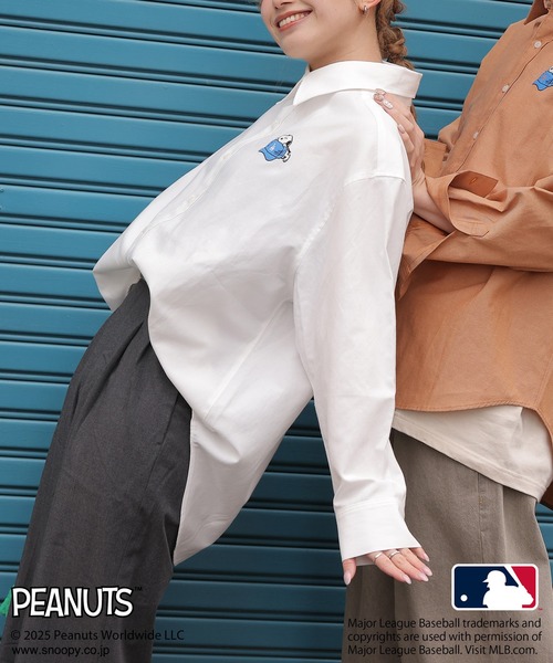 DOUBLE NAME（ダブルネーム） ブラウス シャツ MLB×PEANUTSコラボ