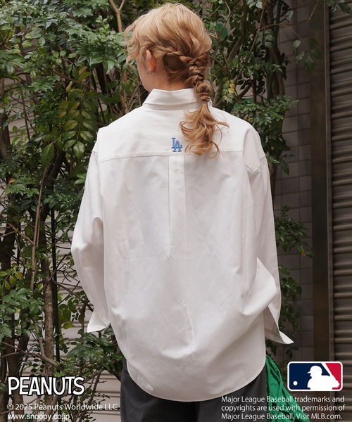 DOUBLE NAME（ダブルネーム） ブラウス シャツ MLB×PEANUTSコラボ