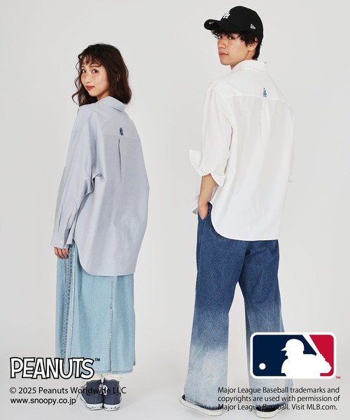 【別注】MLB公式 ドジャースヤンキース PEANUTSコラボTシャツ2点セット MLB tシャツ 「PEANUTS×MLB」オリジナルデザイン Tシャツ