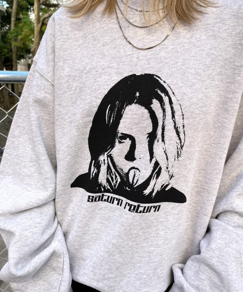 [WHO'S WHO gallery] тренировочный cut and sewn LARGE серый женский 