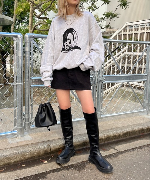 [WHO'S WHO gallery] тренировочный cut and sewn LARGE серый женский 