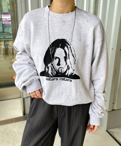 [WHO'S WHO gallery] тренировочный cut and sewn LARGE серый женский 