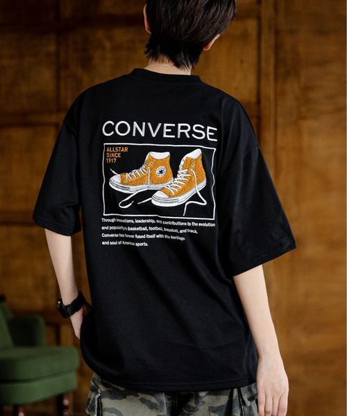 3色 メンズ カジュアル ロゴプリント 半袖 Tシャツ ルーズ CONVERSE tシャツ 「neos」CONVERSE コンバース ルーズ