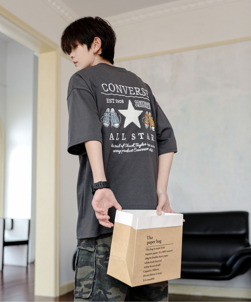 3色 メンズ カジュアル ロゴプリント 半袖 Tシャツ ルーズ 楽天市場】Tシャツ メンズ 半袖 ロゴ プリント 刺繍 レインボー