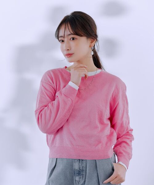 ニット セーター スムージースラブシアーニット 「低身長・小柄女性」 レディース ニット セーター スムージースラブシアーニット 「低身長・小柄