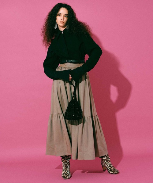 MAISON SPECIAL 「MAISON SPECIAL」 フレアスカート FREE カーキ  