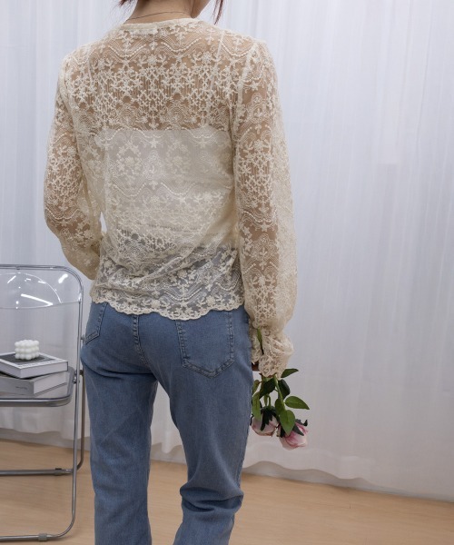 miniministore（ミニミニストア） ブラウス シャツ 花柄レースブラウス