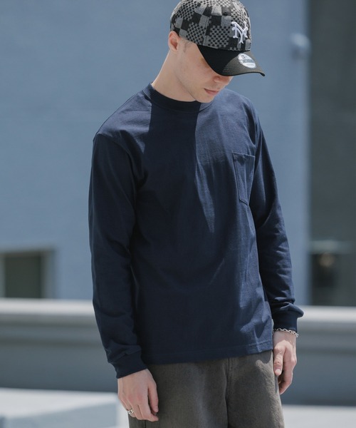 Hanes（ヘインズ） tシャツ 1P L/S POCKET TEE BEEFY-T ロングスリーブ