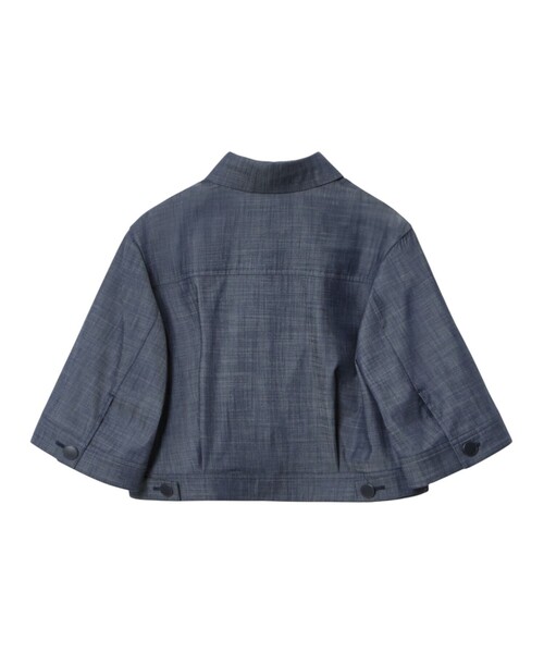 ANAYI 定価4.4万 38 未使用 デニムライク5分袖ジャケット ANAYI（アナイ） コート アウター スラブデニムライク5分袖ブルゾン