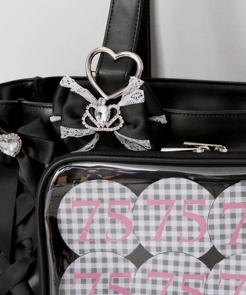 DearMyLove トートバッグ レースアップリボンキラキラビジュー痛