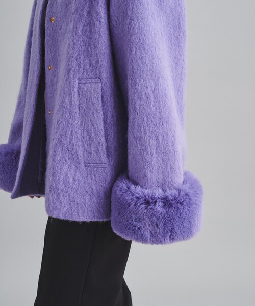 【極美品】グレースコンチネンタル スプリングコート ノーカラー GRACE CONTINENTAL（グレースコンチネンタル） ノーカラーコート 36