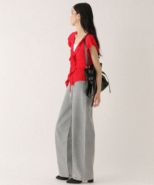 フリル付きノースリーブニット フリルノースリーブニット|LANVIN en Bleu | LANVIN en Bleu